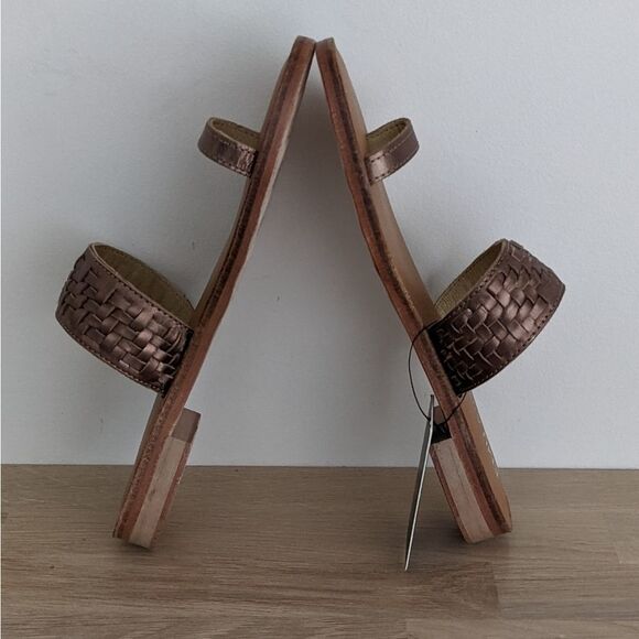 Emu Australia Murlong Bronze Leather Woven Sandals Women's 6 - Picture 6 of 8